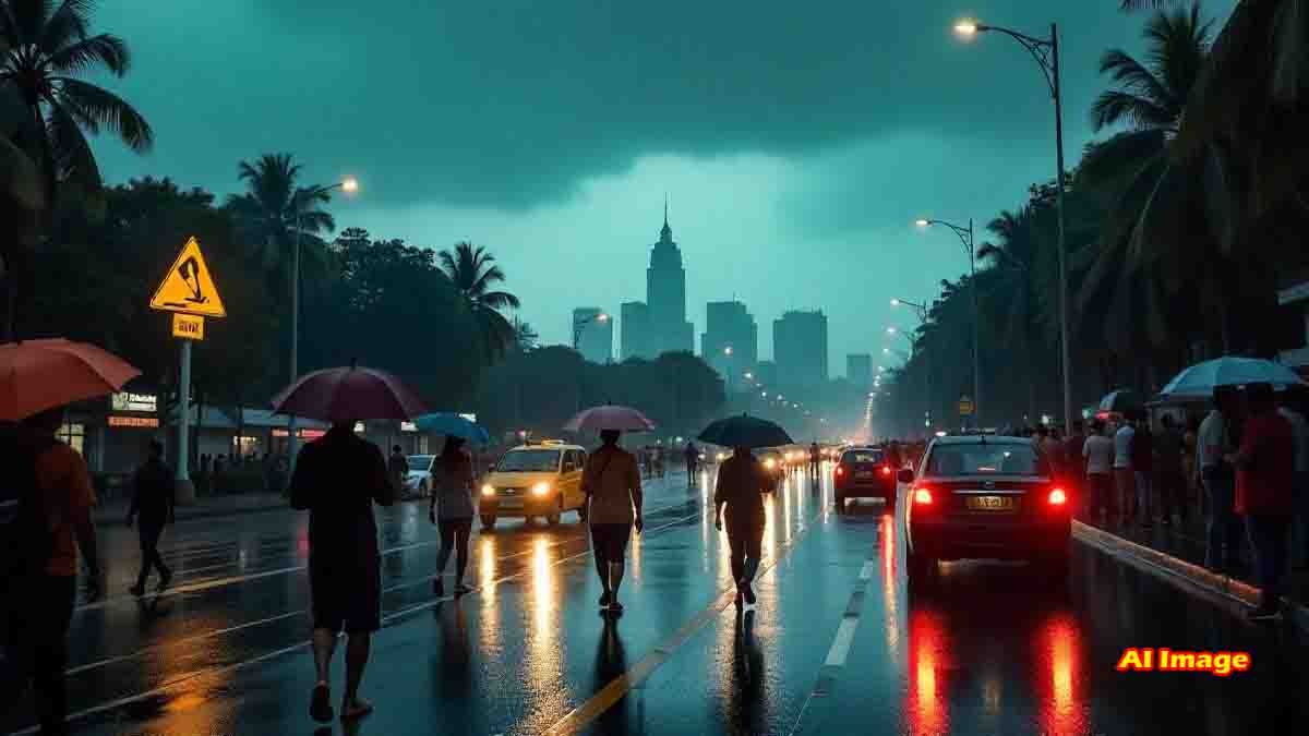 Heavy rain clouds over Karnataka with thunderstorm alert in June 2025 - Karnataka Rains