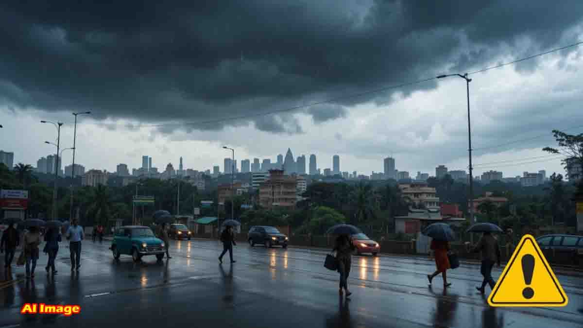 Heavy rain clouds over Karnataka with thunderstorm alert in June 2025 - Karnataka Rains