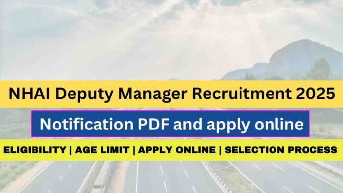 Apply online for 60 Deputy Manager posts in NHAI – A golden opportunity for Civil Engineering graduates through GATE 2024 - NHAI Recruitment 2025