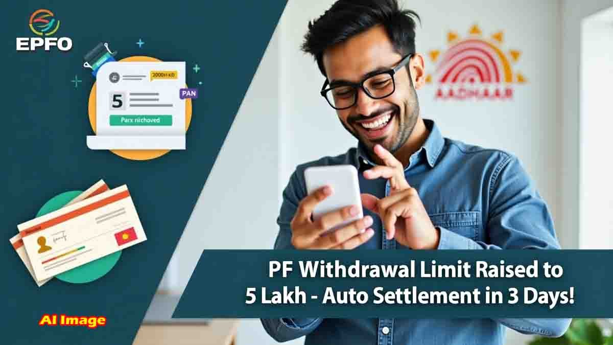 EPFO new rules allow up to ₹5 lakh PF withdrawal within 3 days through auto settlement