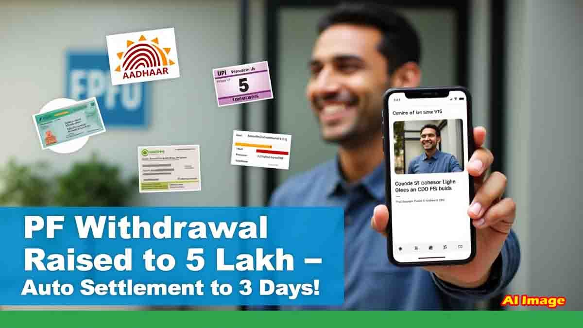 EPFO new rules allow up to ₹5 lakh PF withdrawal within 3 days through auto settlement