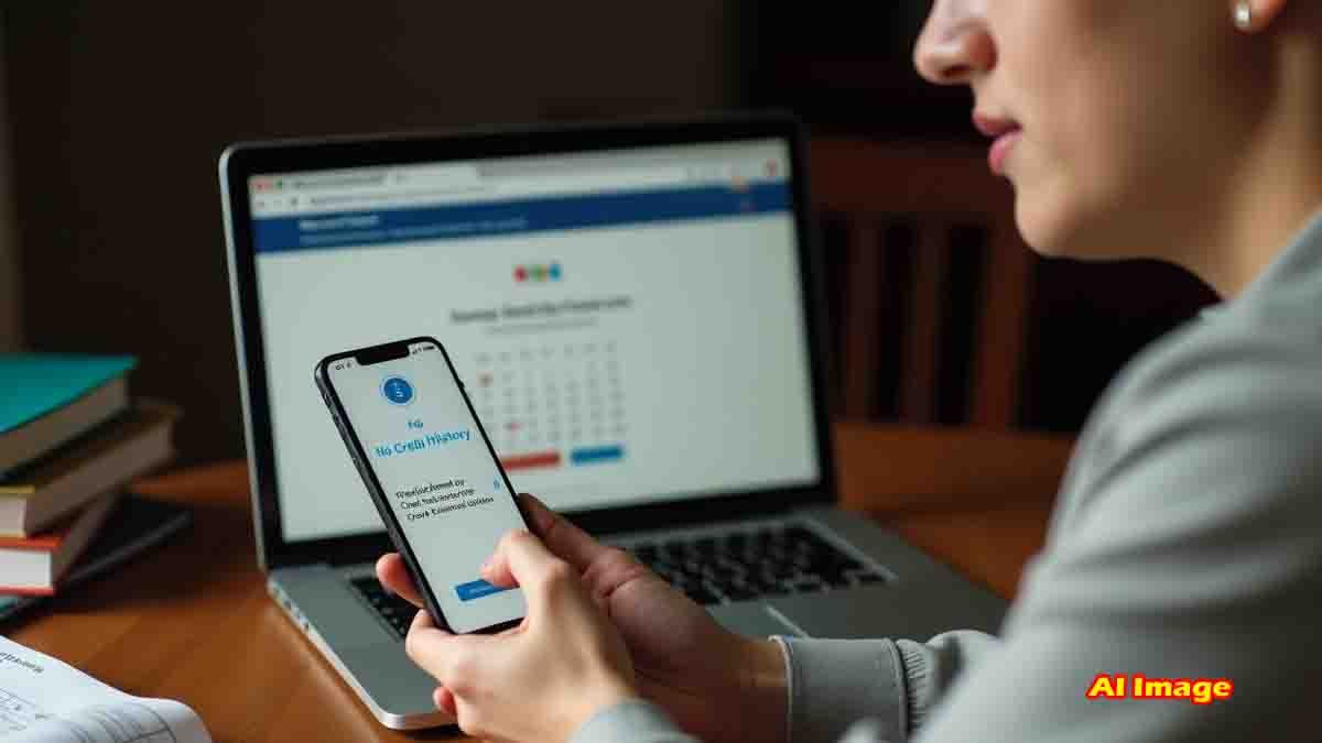 man using mobile phone to check credit score online, representing financial literacy and secured credit card usage in India
