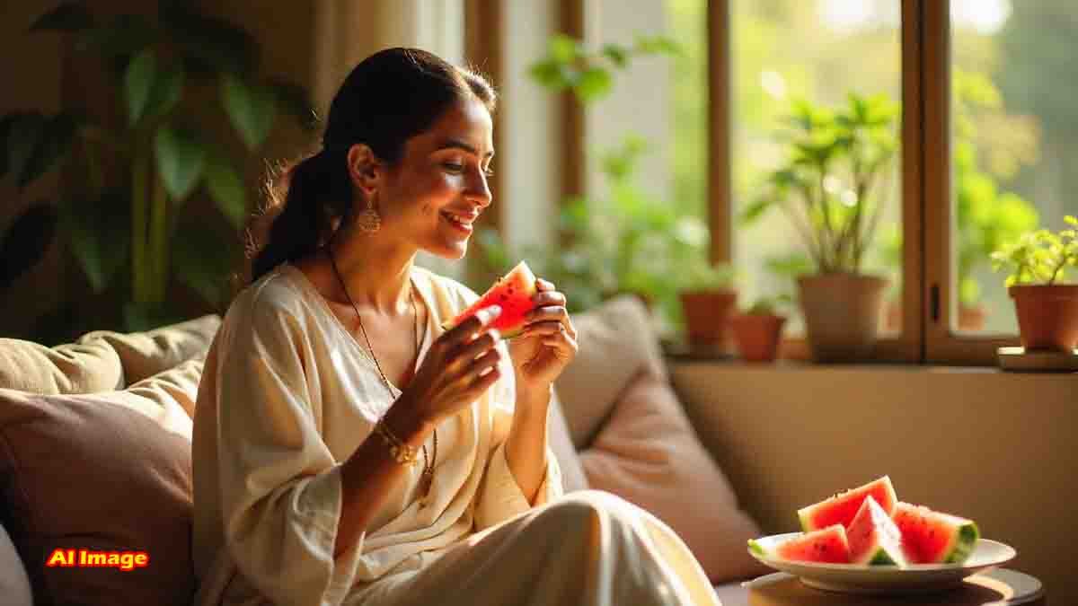 Fresh watermelon slices with morning sunlight – benefits of eating watermelon on an empty stomach