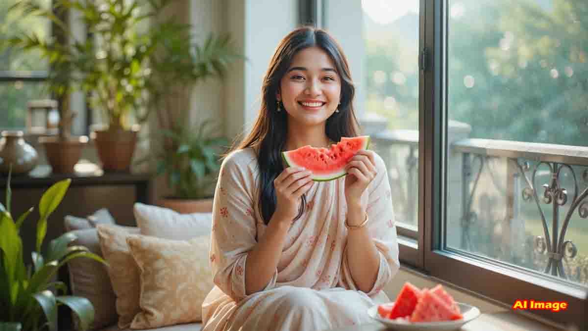 Fresh watermelon slices with morning sunlight – benefits of eating watermelon on an empty stomach