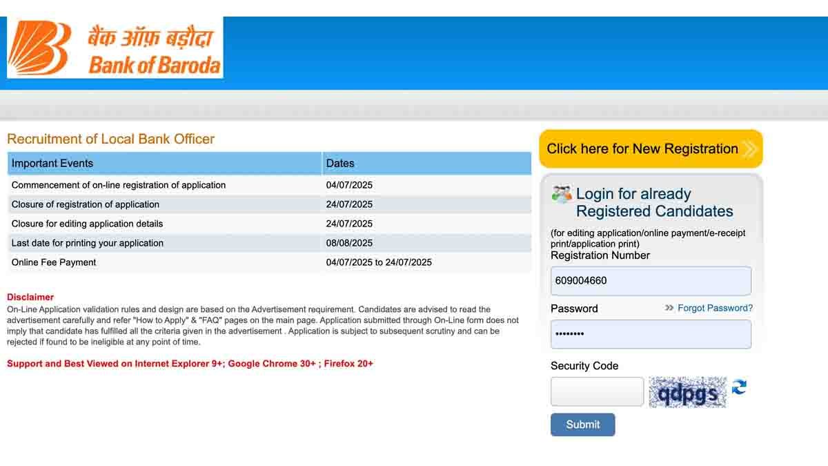 Bank of Baroda Recruitment 2025 – Apply Online for 2500 Local Bank Officer Posts – Salary, Age Limit, Application Process