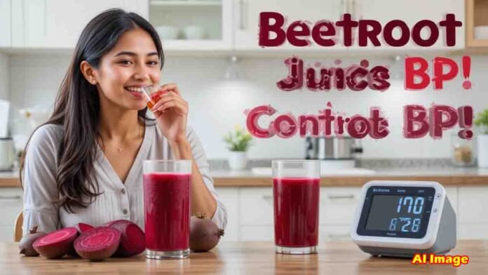 Fresh beetroot juice helps reduce high blood pressure naturally