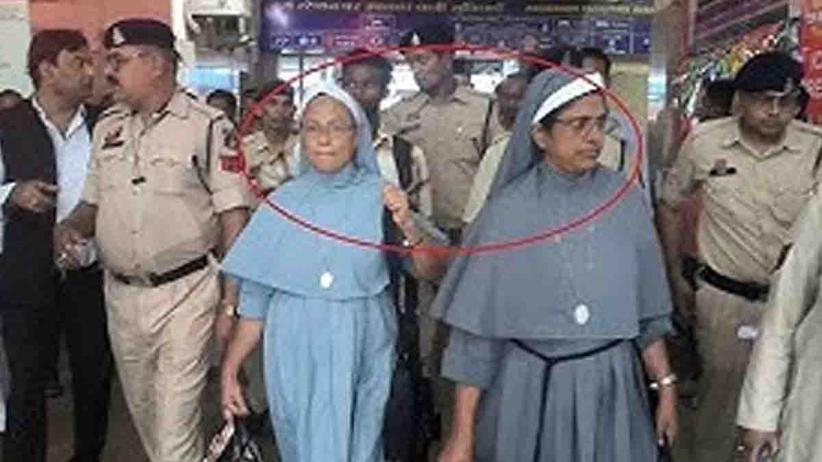 Nuns arrested in Chhattisgarh human trafficking case at Durg railway station