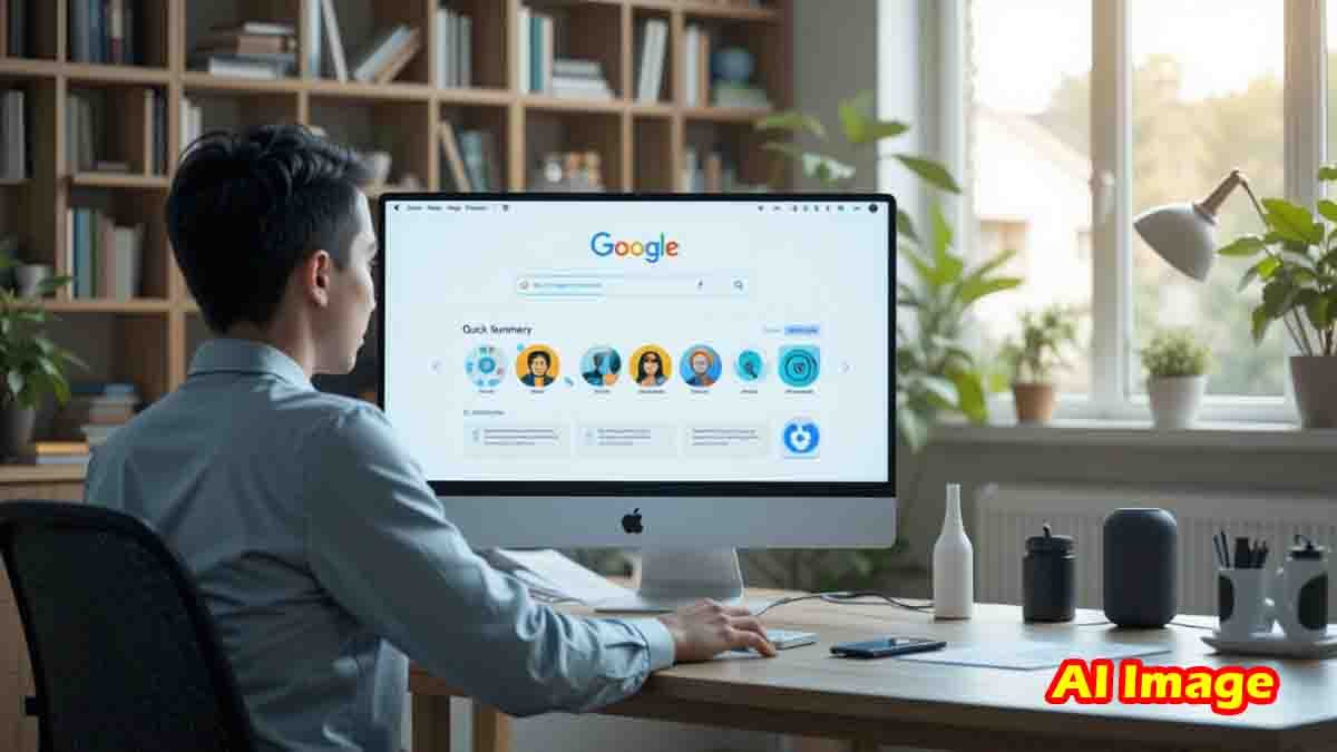 User exploring Google AI-powered search interface with shortcut features and deep insights