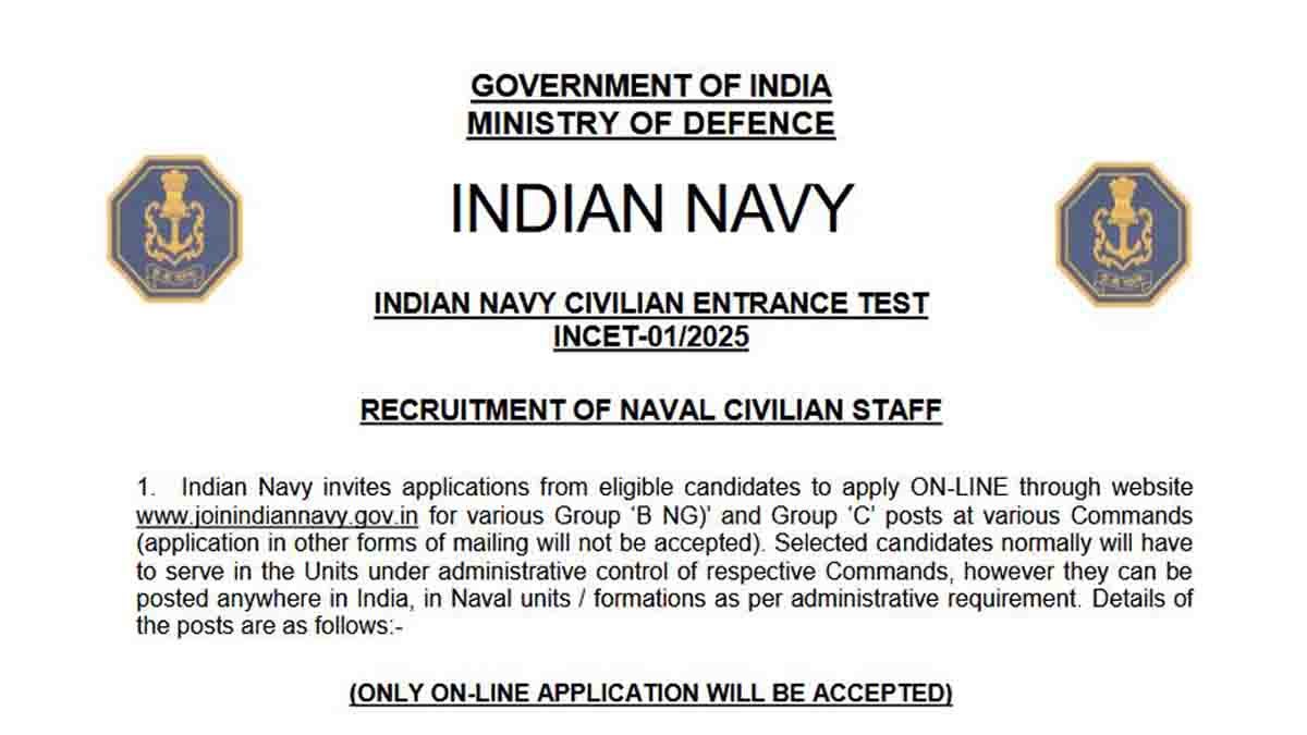 Indian Navy Recruitment 2025 – Apply Online for 1,097 Fireman & Chargeman Posts