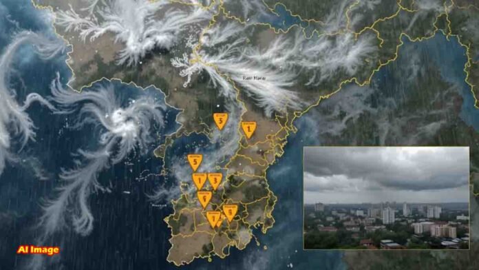 Karnataka rains 0 Heavy Rains Continue Across Karnataka: Orange Alert for 7 Districts Until August 2, IMD Warns - Karnataka Weather