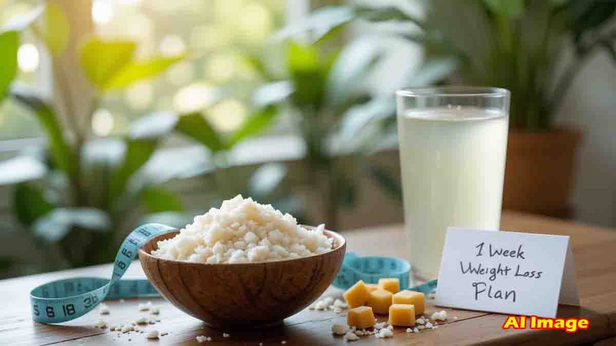 A healthy weight-loss meal featuring raw coconut and jaggery, a natural way to boost metabolism and support digestion