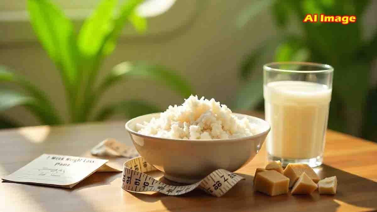 A healthy weight-loss meal featuring raw coconut and jaggery, a natural way to boost metabolism and support digestion