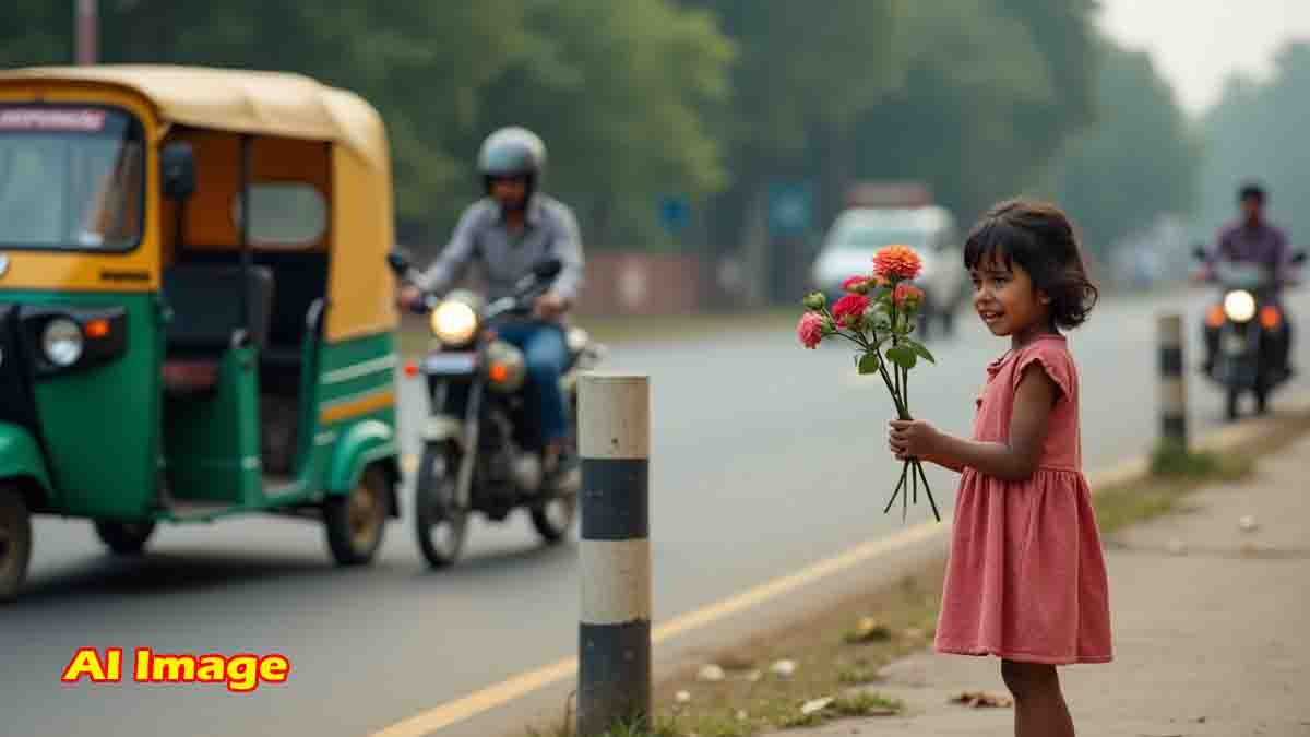 Little girl crying by roadside after being slapped by auto driver, captured in viral video