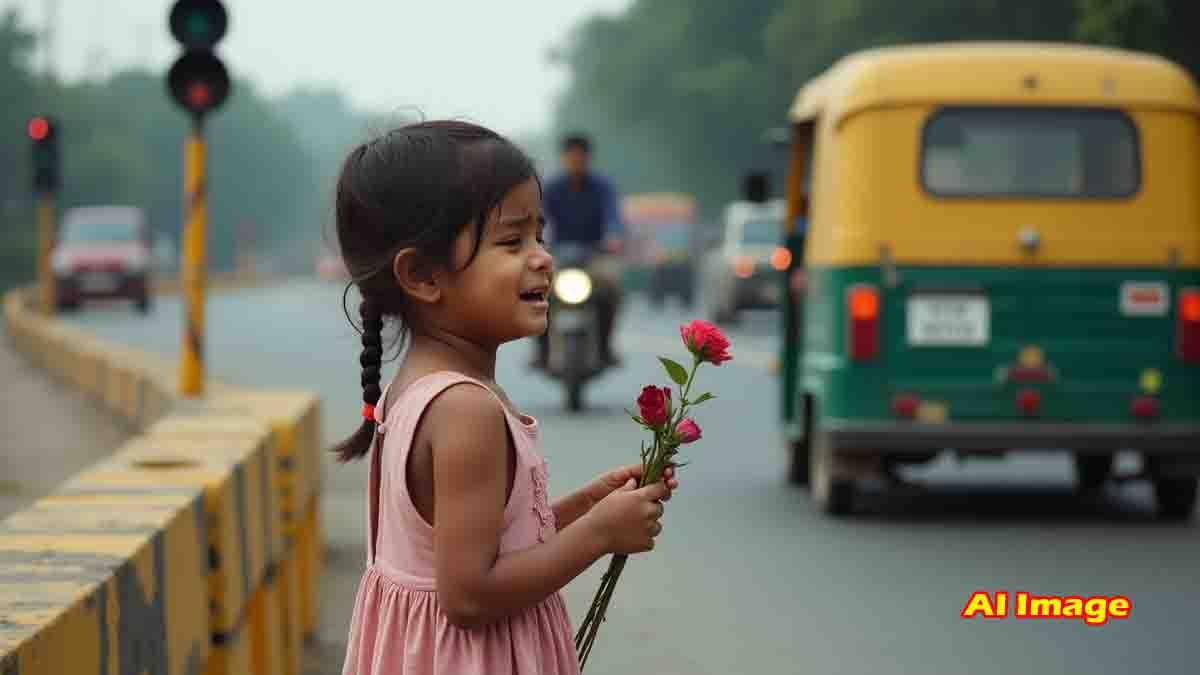 Little girl crying by roadside after being slapped by auto driver, captured in viral video