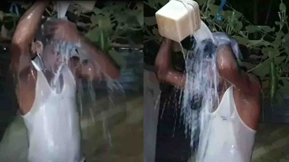 Assam Man Celebrates Divorce with Joyful Milk Bath – Viral Moment