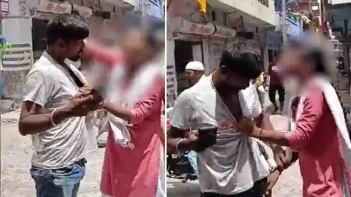 Brave school girl slaps harasser with sandal on busy street in Unnao, Uttar Pradesh