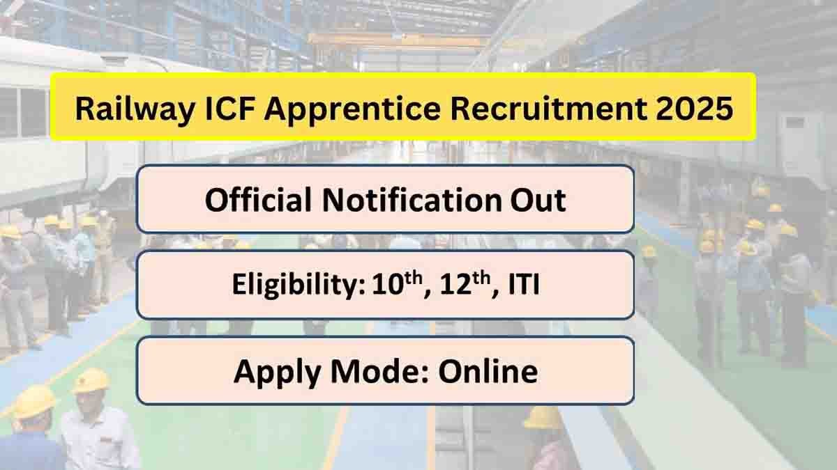 ICF Apprentice Recruitment 2025 – 1010 Vacancies Notification and Online Application