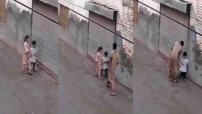 CCTV footage of a man harassing a little girl on the street in Pakistan - Viral Video