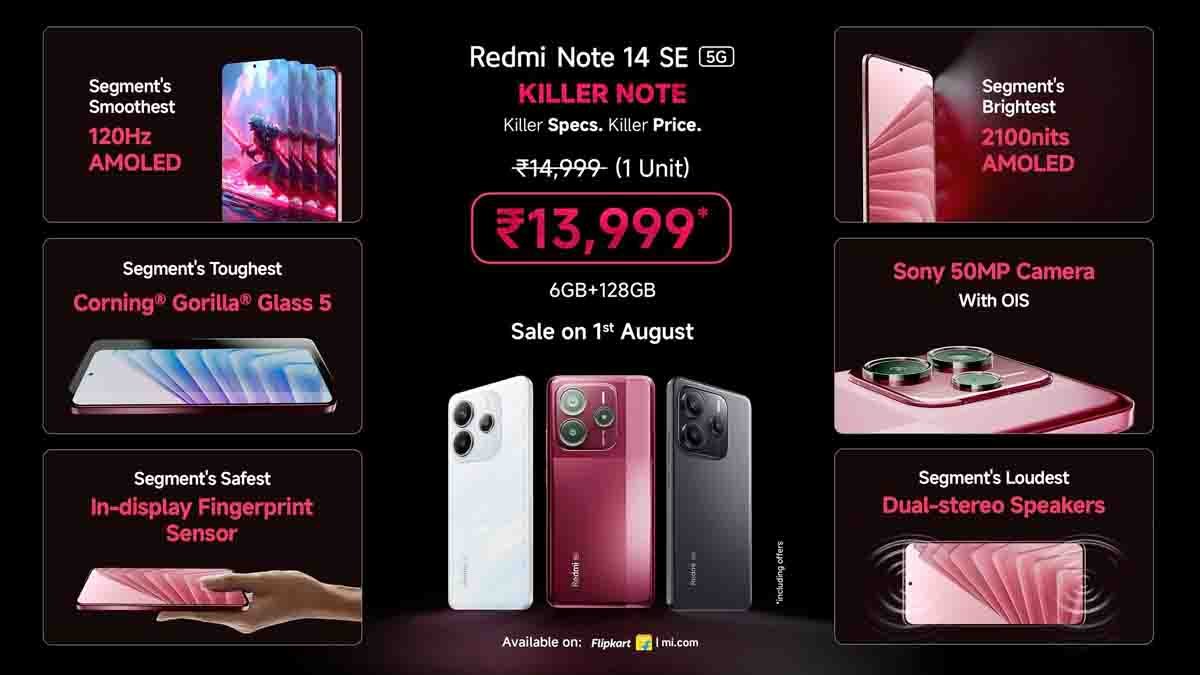 Redmi Note 14 SE 5G smartphone with AMOLED display, triple camera, and Dolby audio launched in India