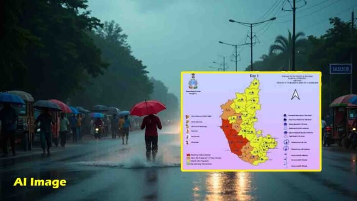 Heavy rain forecast in Karnataka: IMD issues red, orange, and yellow alerts with school and college holidays declared