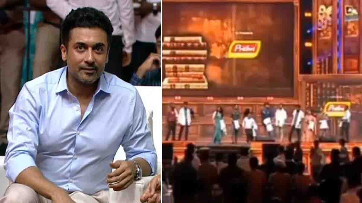 "Actor Suriya celebrates 15 years of Agaram Foundation with Jyothika, Karthi, Kamal Haasan, honoring student success in Chennai event"