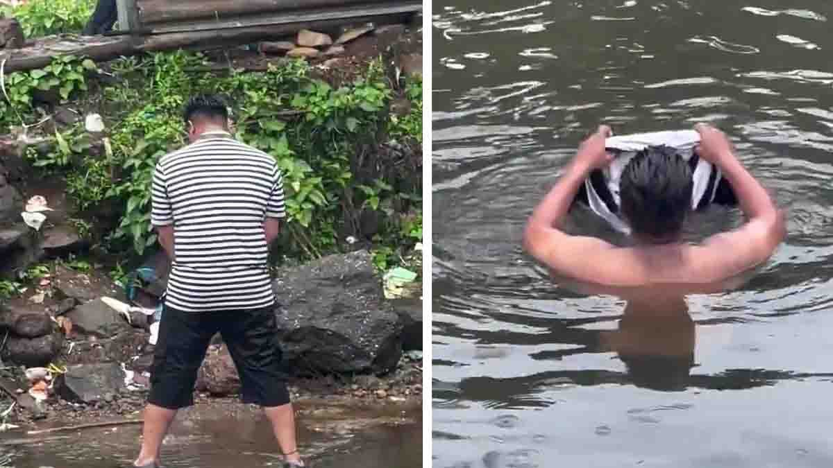 Tourists gathered at Bhushi Dam in Lonavala during monsoon where a controversial urination incident occurred - Viral Video