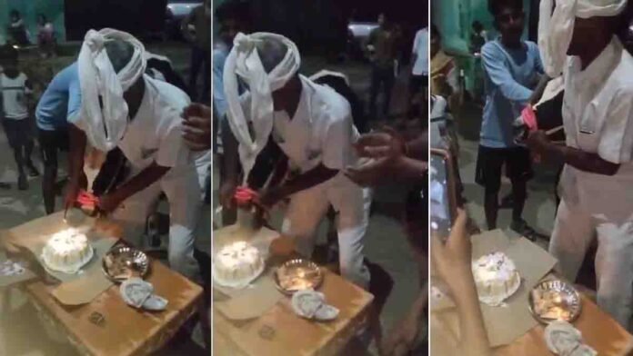 farmer-celebrates-calf-first-birthday-up 2 Farmer celebrates calf’s first birthday with cake cutting in Auraiya, Uttar Pradesh – viral video