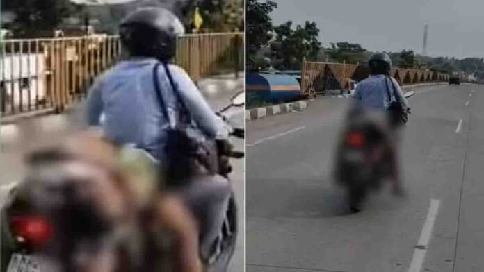 Heartbroken husband carrying wife’s dead body on bike after Nagpur Raksha Bandhan accident