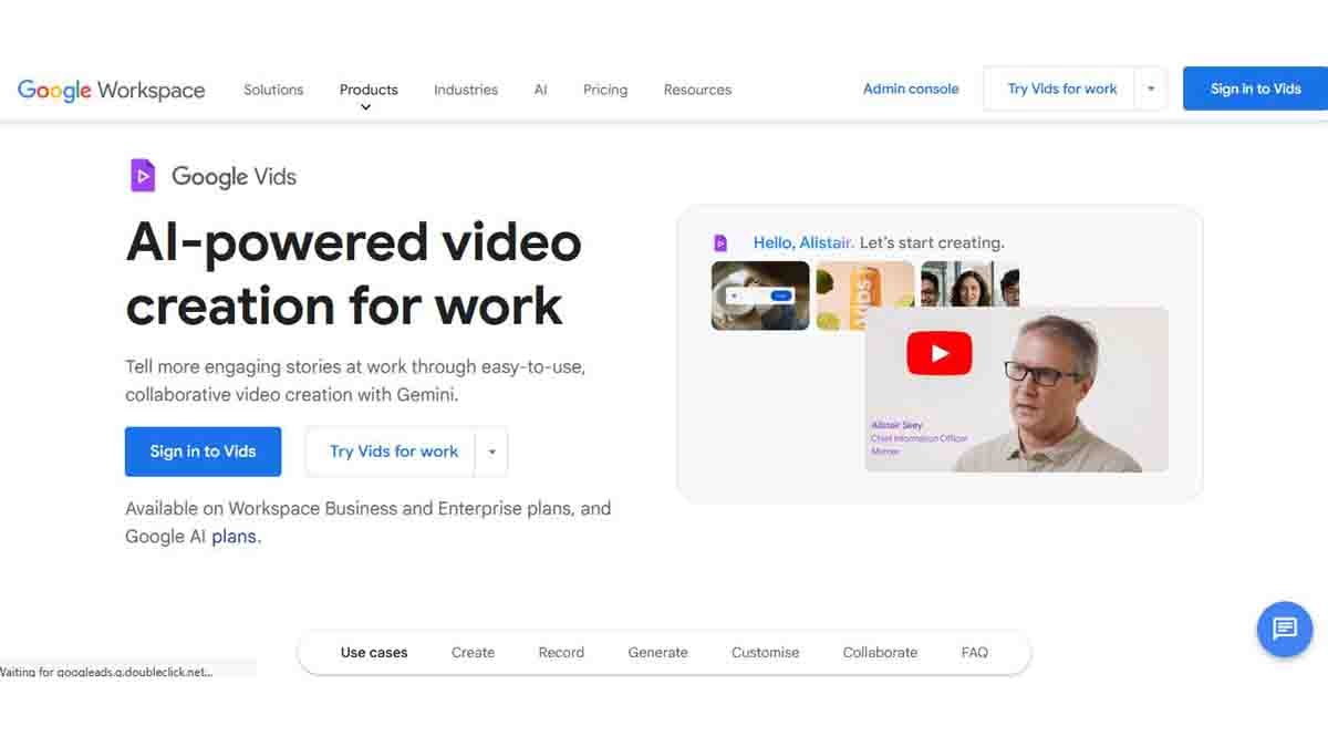 Google Vids free video editing platform by Google for students, teachers, businesses, and creators