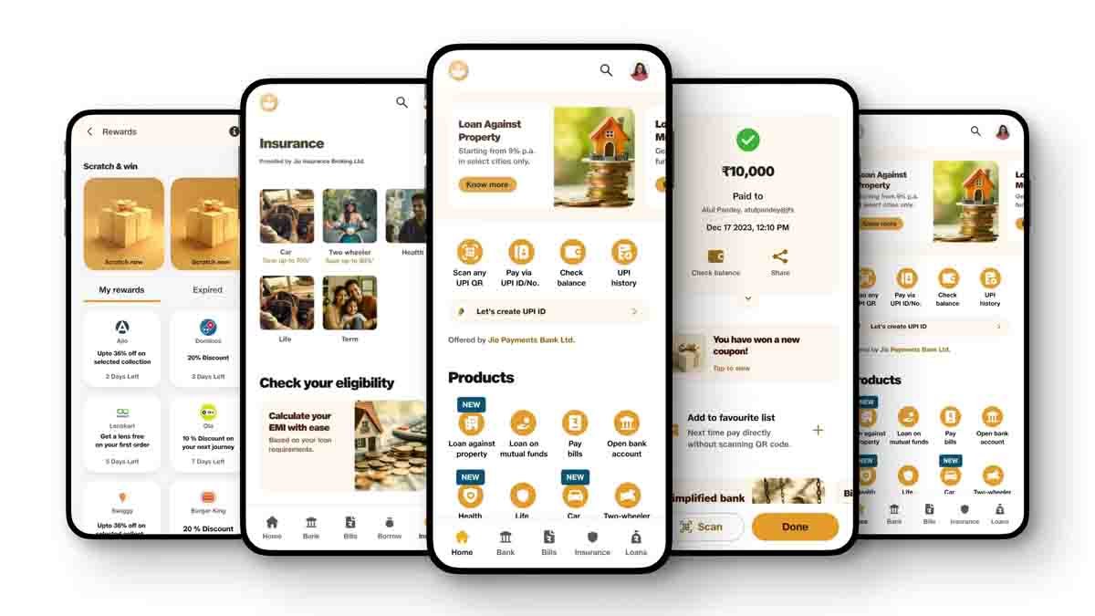 Jio Payments Bank : ಹಣ ನಿಮ್ಮ ಅಕೌಂಟ್ನಲ್ಲೇ ಇರಲಿ, ಆದ್ರೆ ಬಡ್ಡಿ ಜಾಸ್ತಿ ಸಿಗಲಿ! ಇದು ಜಿಯೋ ಪೇಮೆಂಟ್ಸ್ ಬ್ಯಾಂಕ್ನ ಹೊಸ ಆಫರ್ 2 Person checking Jio Payments Bank app on smartphone, displaying Savings Pro 6.5% interest with digital financial graphics and coins in background