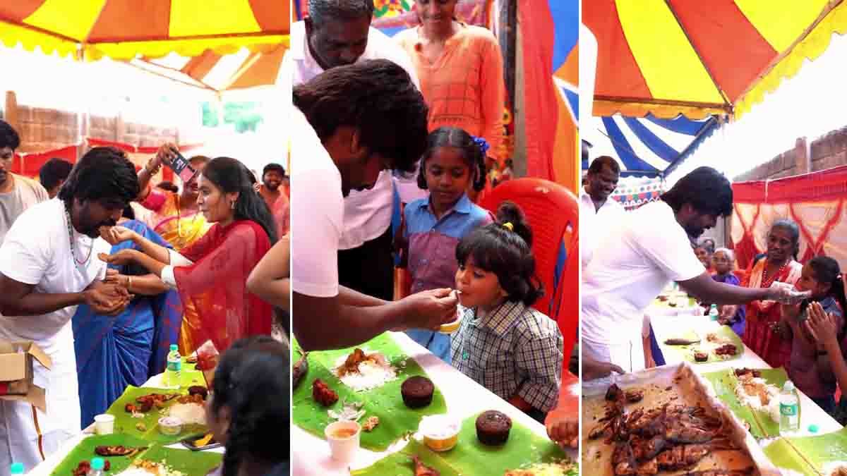 Raghava Lawrence : ಅಭಿಮಾನಿಗಳ ಹೃದಯ ಗೆದ್ದ ನಟ ಲಾರೆನ್ಸ್, ಬಡ ಮಕ್ಕಳಿಗೆ ರುಚಿಕರ ಊಟ ನೀಡಿದ ಮಾನವೀಯ ಹೆಜ್ಜೆ..! 2 Tamil actor Raghava Lawrence serving delicious food to poor children in Kanmani Annadhana Virudhi program