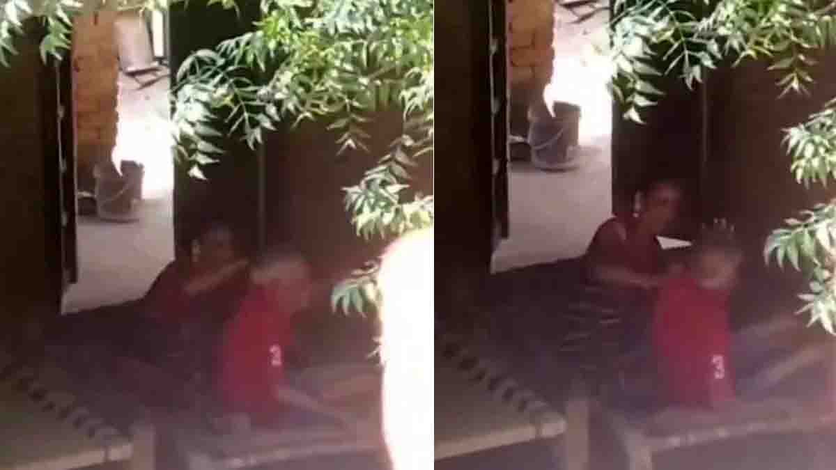 Daughter-in-law assaults 87-year-old father-in-law in Pratapgarh Uttar Pradesh - Viral Video