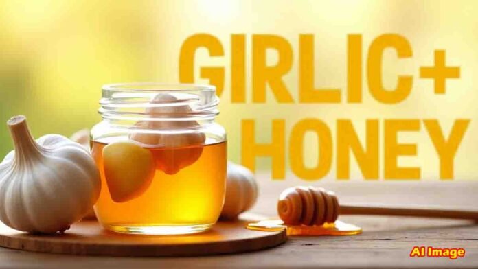 Garlic and honey mixture in a glass jar, boosting immunity and heart health naturally - Health Tips