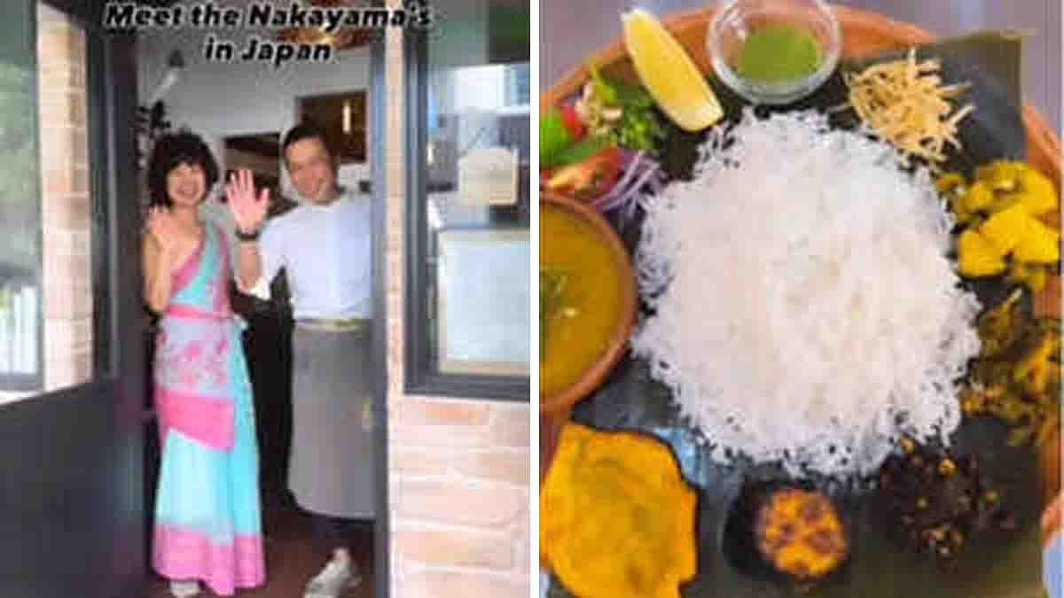 Japan ನಲ್ಲಿ ಭಾರತೀಯ ರೆಸ್ಟೋರೆಂಟ್, ಬಾಳೆ ಎಲೆ ಮೇಲೆ ಊಟ: ದಂಪತಿಗಳ ಪ್ರೀತಿ ಕಂಡರೆ ಖಂಡಿತ ಅಚ್ಚರಿಪಡುತ್ತೀರಿ...! 2 Heartwarming Onam Sadya celebration with pet dog Chai, Kerala festival traditions, banana leaf feast