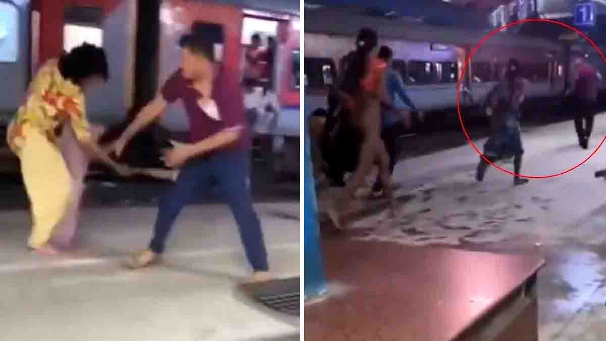 Transgender group attacking RPF inspector at Deoria railway station viral video