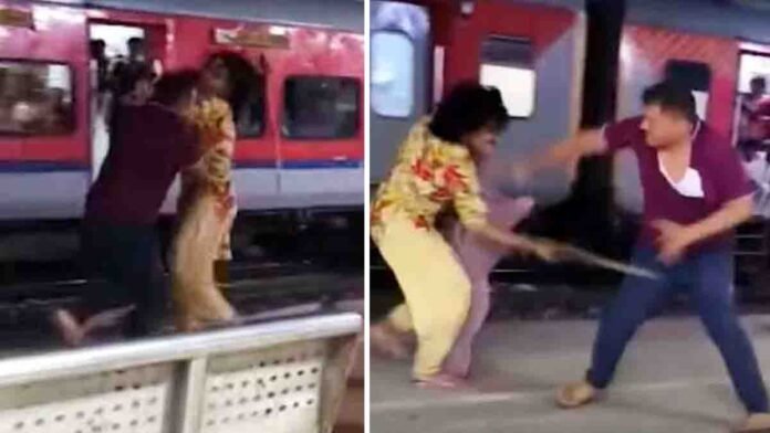 Transgender group attacking RPF inspector at Deoria railway station viral video