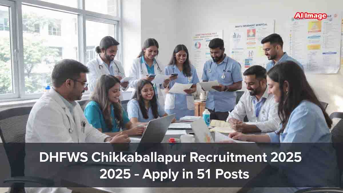 DHFWS ಚಿಕ್ಕಬಳ್ಳಾಪುರ ನೇಮಕಾತಿ 2025: ವೈದ್ಯರು, ಸ್ಟಾಫ್ ನರ್ಸ್ ಸೇರಿ 51 ಹುದ್ದೆಗಳಿಗೆ ಅರ್ಜಿ ಆಹ್ವಾನ...! 2 DHFWS Chikkaballapur Recruitment 2025 – Apply Online for 51 Health Department Posts