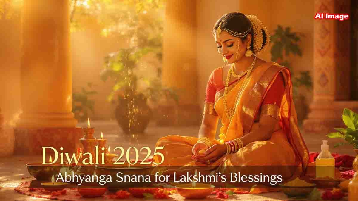 Diwali 2025 : ಲಕ್ಷ್ಮಿ ಆಶೀರ್ವಾದಕ್ಕೆ ನರಕ ಚತುರ್ದಶಿಯಂದು ಅಭ್ಯಂಗ ಸ್ನಾನ ಮಾಡುವುದು ಹೇಗೆ? 1 Diwali 2025: Why You Should Take Abhyanga Snana on Naraka Chaturdashi for Goddess Lakshmi’s Blessings