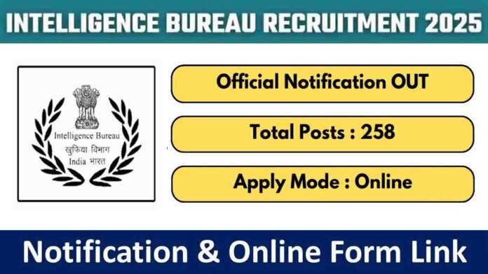 Intelligence Bureau IB ACIO Recruitment 2025 0 Intelligence Bureau (IB) 2025 Recruitment – Apply Online for Assistant Central Intelligence Officer (ACIO) Posts