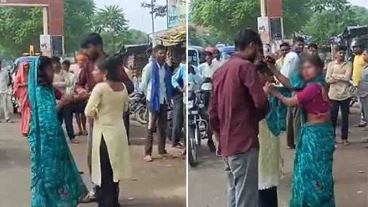 Video : ಹೆಂಡ್ತಿಯ ಕೈಗೆ ಸಿಕ್ಕಿಬಿದ್ದ ಗಂಡ: ಪ್ರೇಯಸಿ ಜೊತೆ ನಡುಬೀದಿಯಲ್ಲೇ ಹೈ-ವೋಲ್ಟೇಜ್ ಫೈಟ್, ವೈರಲ್ ಆದ ವಿಡಿಯೋ…! 1 Kanpur couple fight viral video – wife confronts husband and girlfriend on road in public brawl