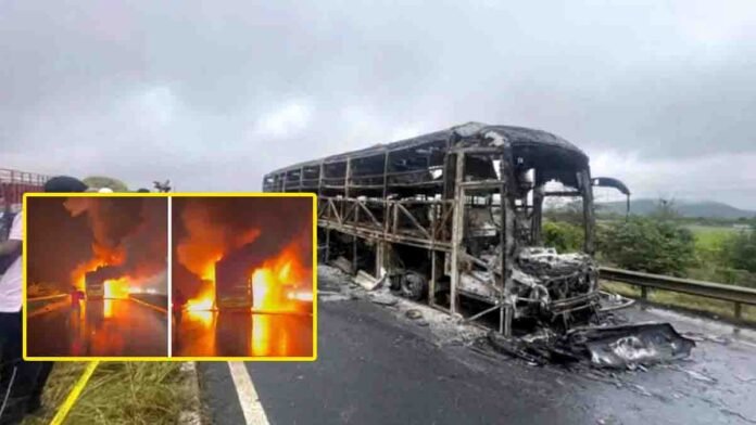 Kurnool Bus Accident 0 Kurnool bus accident in Andhra Pradesh - Hyderabad to Bengaluru private bus caught fire near Kurnool; tragic highway incident kills 20 passengers.