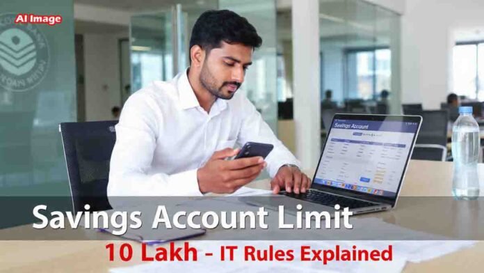 Savings Account 10 Lakh Limit 2 Savings Account ₹10 Lakh Limit – Income Tax Rules Explained