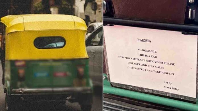 bengaluru-auto-driver-romance-warning-poster-viral 0 Bengaluru auto driver viral poster warning couples