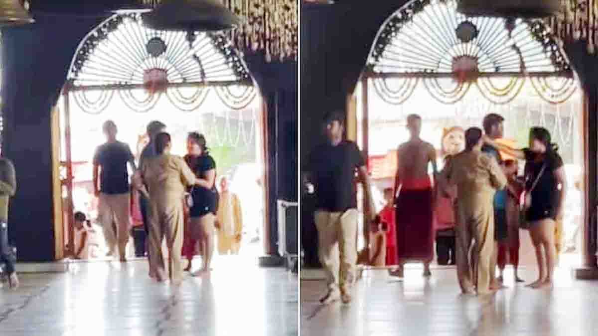 Video : ತುಂಡುಡುಗೆ ತೊಟ್ಟಿದ್ದಕ್ಕೆ ನೋ ಎಂಟ್ರಿ, ಪ್ರವೇಶ ನಿರಾಕರಿಸಿದ್ದಕ್ಕೆ ಅರ್ಚಕರು ಮತ್ತು ಪೊಲೀಸರೊಂದಿಗೆ ಮಹಿಳೆಯ ವಾಗ್ವಾದ! 1 Viral video of woman arguing with police and temple priest over dress code