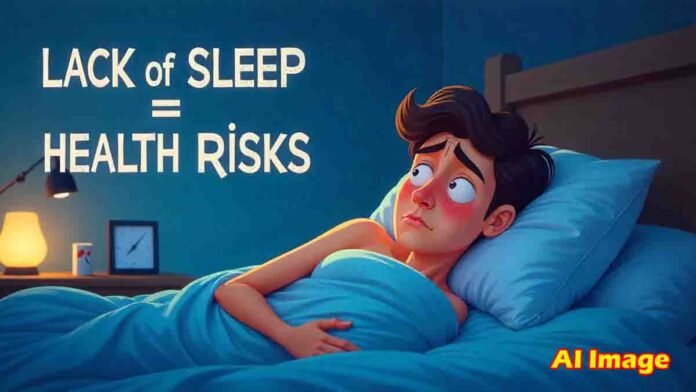 Effects of lack of sleep on health including heart disease, diabetes, immunity loss, mental health issues, and beauty impact - Health tips