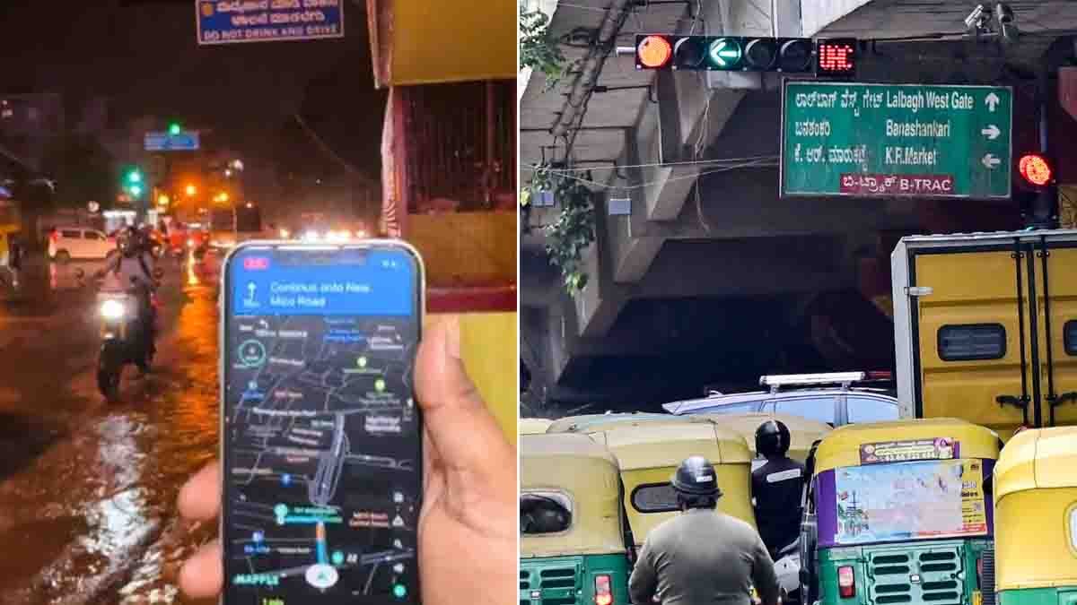 Mappls app showing live traffic signal countdown timer in Bengaluru – India’s first real-time traffic signal countdown feature