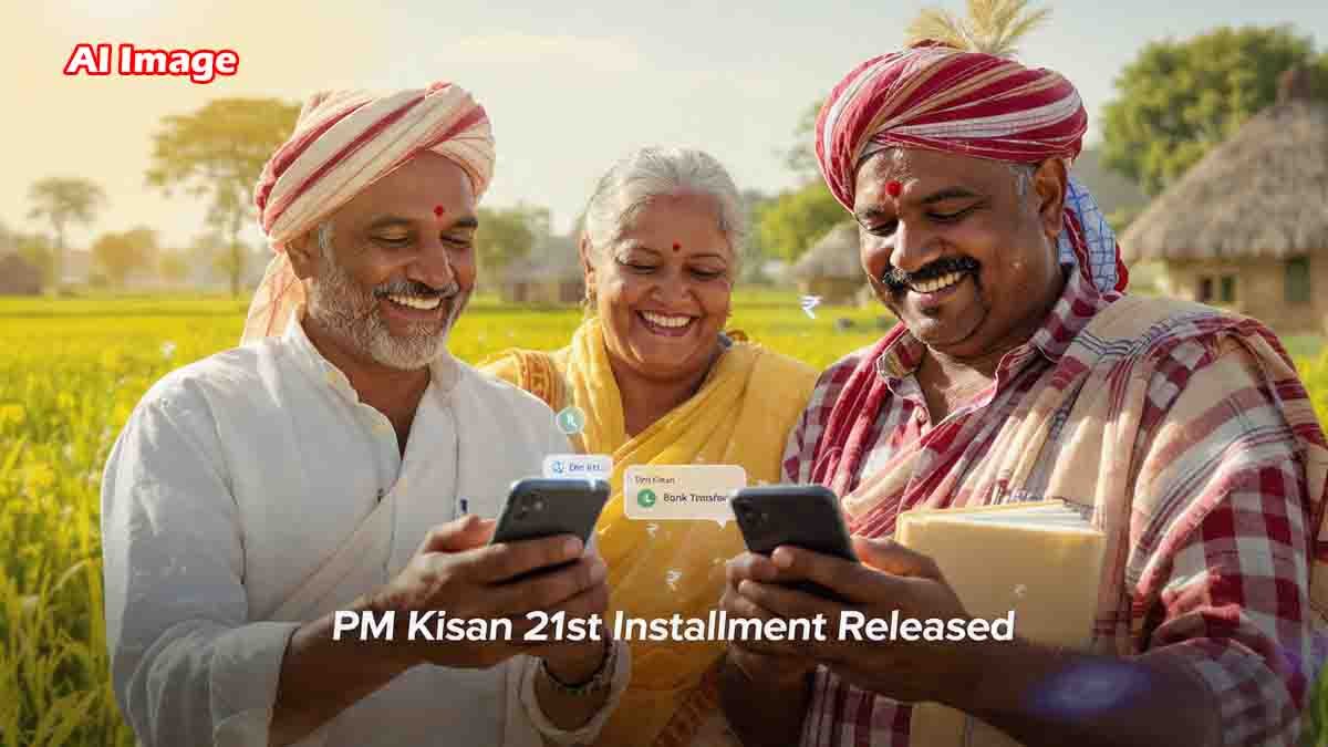 Farmers checking PM Kisan 21st installment update online, rural India agriculture payment news
