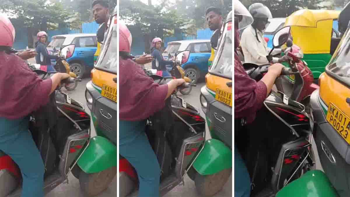 Traffic Jam : ಬೈಯಪ್ಪನಹಳ್ಳಿ ಬಳಿ ಟ್ರಾಫಿಕ್ ಜಾಮ್: ಆಟೋಗೆ ಗುದ್ದಿದ ಸ್ಕೂಟರ್ ಮಹಿಳೆ ರಂಪಾಟ, 1 ಕಿ.ಮೀ ಸಾಲುಗಟ್ಟಿದ ವಾಹನಗಳು..! 1 “Baiyappanahalli traffic jam after woman riding scooter on wrong side argues with auto driver causing 1 km vehicle pile-up near Swami Vivekananda Metro Station in Bengaluru.”