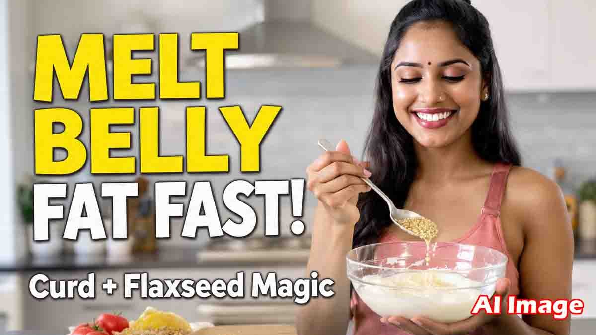 Curd blended with flaxseeds — a powerful probiotic and fiber-rich combination that helps burn belly fat naturally - Health tips