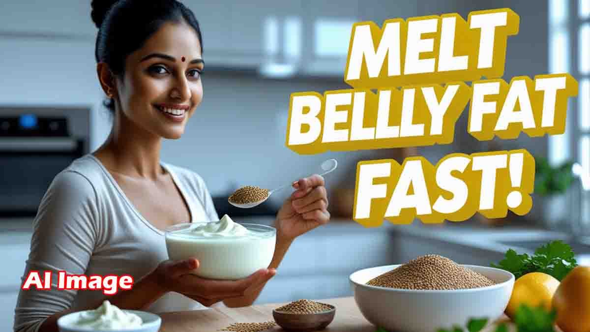 Curd blended with flaxseeds — a powerful probiotic and fiber-rich combination that helps burn belly fat naturally - Health tips